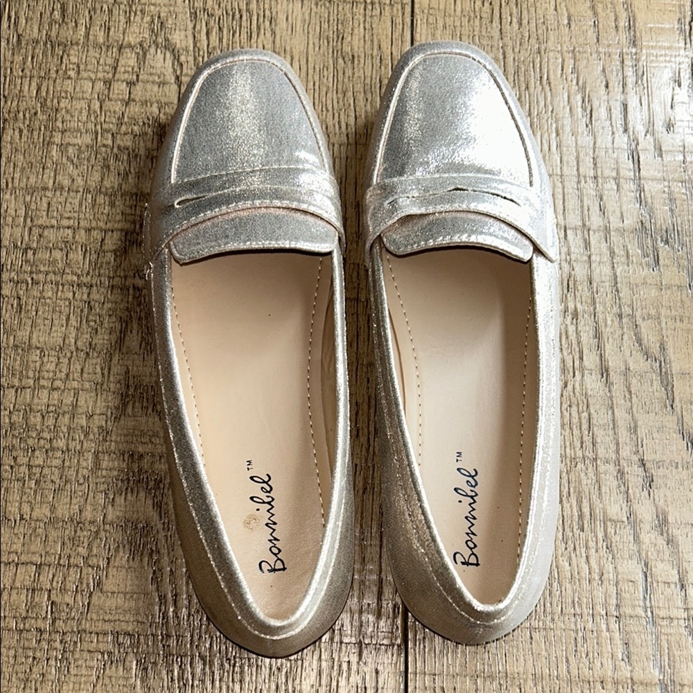 Bonnibel Gold Rose Slip-On Flats with Shimmery Finish